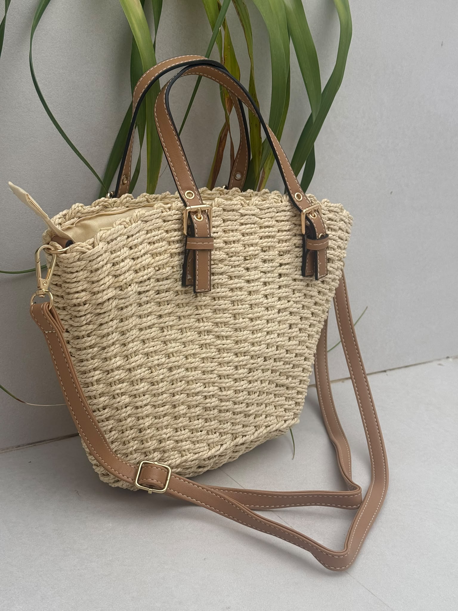 Bolso rafia trenzado - Imagen 3