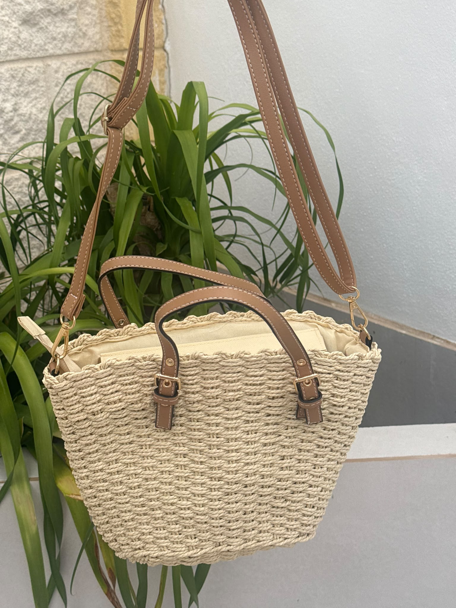 Bolso rafia trenzado - Imagen 2