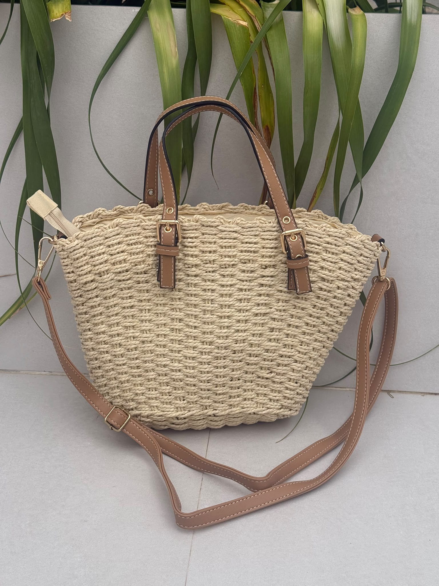 Bolso rafia trenzado - Imagen 4